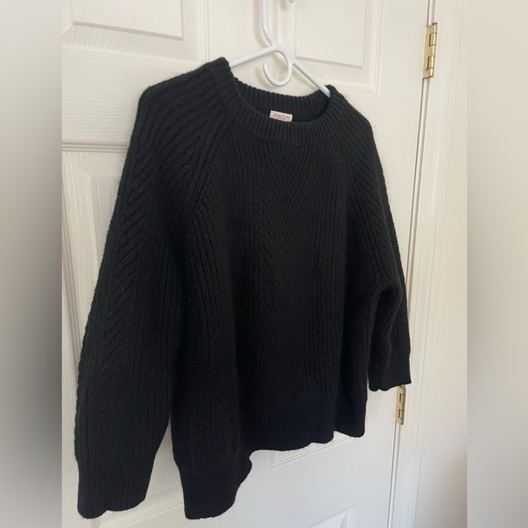 Demylee New York Chelsea Wool Mohair Cable Chunky Knit Sweater Black Large - Picture 4 of 6